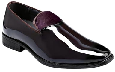 YFFUSHI Loafers Uomo Pelle Verniciata Lucida Scarpe da Cerimonia Senza Lacci per Matrimonio Ufficio Guida