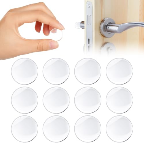Vicloon Self Adhesive Rubber Feet, 12Pcs Transparent Bumper Pads, Transparent Silicone Pad, Clear Rubber Feet Clear Self Adhesive Rubbers Bumpers Pads, Soft Door Bumpers Furniture Pad, 20mm x 5mm