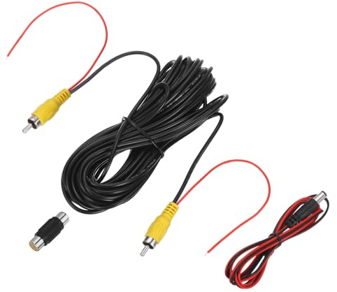 sourcing map Cavo video RCA per telecamera di retromarcia, 10 m, cavo di prolunga video per telecamera posteriore e cavo di rilevamento, per camion, autobus, SUV, maschio a maschio, con accoppiatore