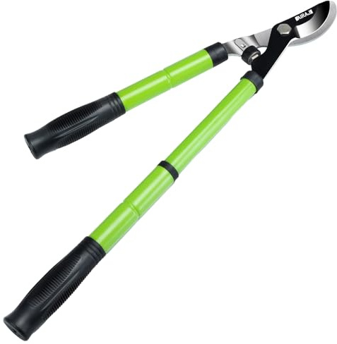 AIRAJ Tijeras Poda Telescópicas 43-60 cm, Hoja SK5 Acero Alto Carbono, Corte 3.5 cm – Tijeras Bypass Profesional, Podadera Super Ligera para Ramas Secas/Húmedas, Arbustos y Árboles
