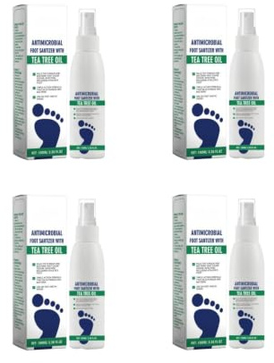 Spray Anti-Odeur Pieds Huile de Théier, Protection 24h Anti-Mycose,Mycose ongles des pieds, Sans Résidu Collant