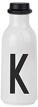 Design Letters Go Gourde 500ml | Bouteille d’eau sans BPA BPS| Reutilisable Gourde étanche pour Le Sport| Tritan Water bottle personnalisé A-Z pour Femme et Homme |Gourde Les Voyage la randonnée blanc