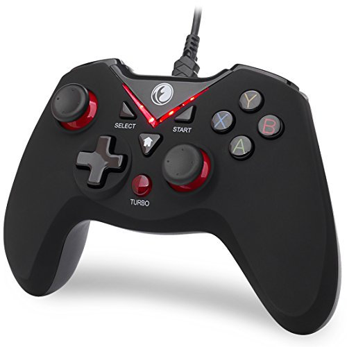 IFYOO-V108-Red V-one Wired USB Gaming Controller Gamepad Joystick for PC (Windows XP/7/8/10) & Steam & Android & PS3 - [Red]