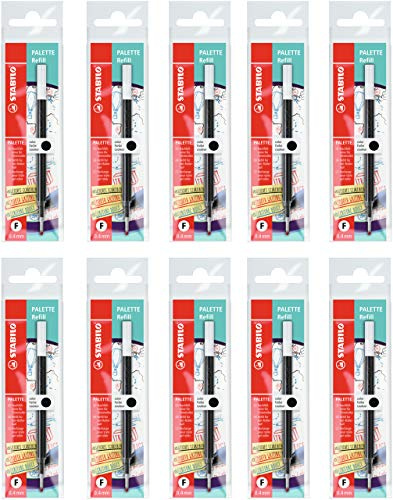 STABILO - Nachfüllpatrone - PALETTE Refill - Strichbreite F (0,4 mm) - 10er Pack - schwarz