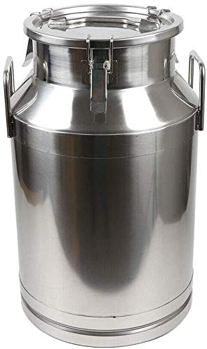 40L/10.5Gal Milk Cans-Stainless Steel Milk Transport Barrels Pail Milk Bucket Jug Oil Barrel Wine Barrel Canister Silicone Seal Barrels