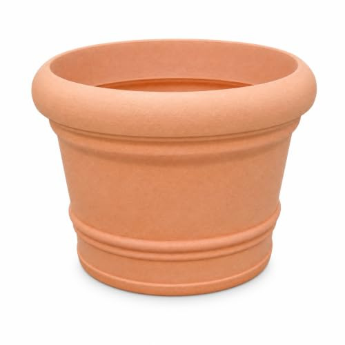 MS-Steinzeug Pflanzkübel groß außen, Ø 60 cm, Kunststoff Terrakotta-Optik | Frostsicherer Blumenkübel für drinnen und draußen – wetterfest, lichtecht und bruchsicher für Garten, Balkon & Terrasse