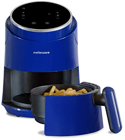 Mellerware - Freidora sin Aceite Crunchy! 1230W | 7 Programas Predefinidos | Temporizador Programable | Air Fryer 80-200 Grados | Diseño Compacto| 1,4L | Sin BPA/PFOA | Freidora Aire Digital | Blue
