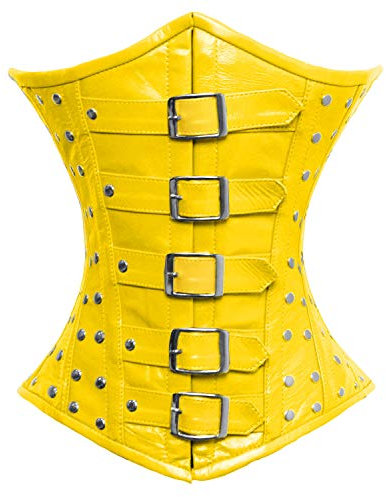 luvsecretlingerie Damen Taillentraining Schwerlast Doppelt Stahl Knochen Unterbrust Korsett Steampunk Leder Corsage #8135-LE