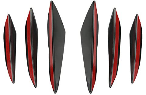 mlloaayo - 6 spoiler sottoparaurti anteriori per auto, in gomma, adesivi, universali, colore nero lucido, accessori di finitura per auto