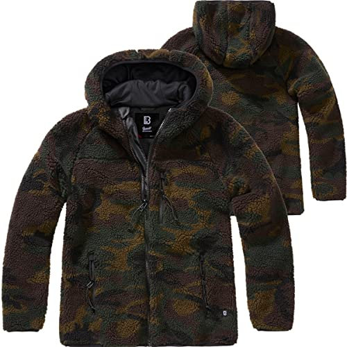 Brandit Women Teddyfleece Jacket Hooded, Farbe: woodland, Größe: XXL