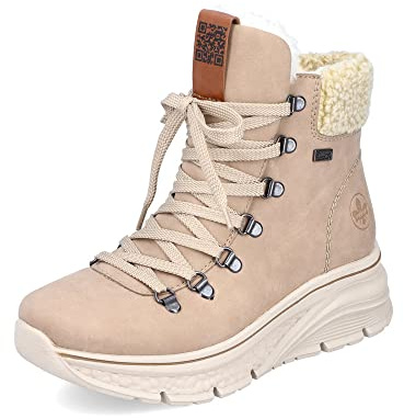 Rieker Mujer Botas 48034, señora Botas de Invierno,Plantilla Desmontable,Repelente,riekerTEX,Botas de Cordones,Impermeables,Marrón (Braun / 20),42 EU / 8 UK
