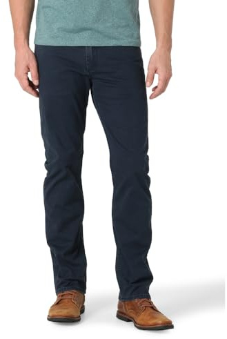 Wrangler Authentics Jeans da Uomo Slim Fit Gamba Dritta, Zaffiro Scuro, 32W x 34L