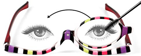 LJCZKA Schminkbrille mit Klappbaren Glaesern Damen, Makeup Lesebrille Frauen Rotierende Presbyopie-Brille Kosmetik Brille Tragbare 3.5