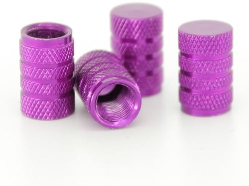 4 Unidades Tapones de Aluminio para Válvula de neumático, Aleación de Aluminio Tapas de válvula de neumático, Tapones de válvula de Rueda, Tapas de válvula de Rueda, Morado