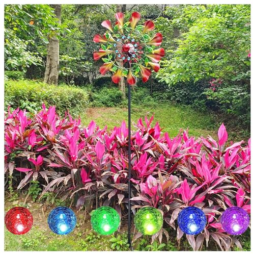 Moulin à vent extérieur en métal de 210,8 cm - Grand dégagement - Double direction - Éolienne géante