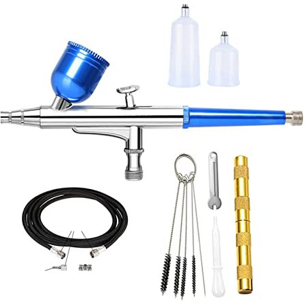 Pistola a spruzzo con aerografo Kit di penna aerografo spray for alimentazione a spruzzo di gravità portatile pistola facile usare pulizia for il trucco for torta tatuaggio di pittura artistica ( Colo