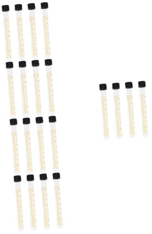 OUNONA 20 Pièces Tubes À Essai D'Équipement De Laboratoire En Verre Petites Bouteilles Flacons À Tube Centrifuge Outil De Chimie Tubes En Verre Flacons D'Essai Clairs Tubes De Stockage