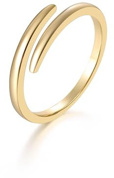 Whoiy Verlobungsringe 14 Karat Gold mit Ohne Steine, Damen Hochzeit Ringe 585 Echtgold Schlicht Band Zart Eheringe für Frauen Größe 61 (19.4)