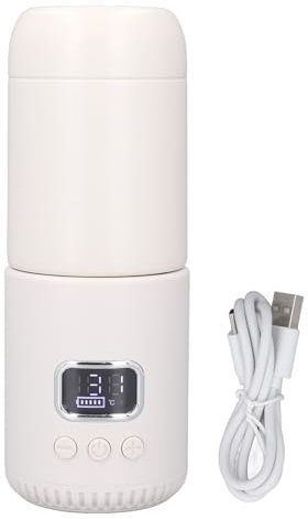 Hervidor eléctrico de viaje, Hervidor de Té Eléctrico Pequeño con Calefacción Inalámbrica de 400ml, Calentador de agua portátil de temperatura constante recargable por USB