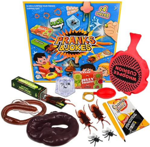 Yizemay Jeux Farces et Attrapes, Joke Box Pack de Farces et Coffret Jouets de Blague, Coussin Peteur Jouets de Farces Extrêmes Réalistes Ensemble de Farces pour Les Enfant, Les Adulte et la Famille