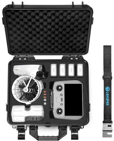 LEKUFEE Étui Rigide Étanche pour DJI Flip Drone, Bundle Fly More, DJI RC N3/N2/RC 2, Batteries (9 pièces), Hub de Charge et Plus d'Accessoires (Valise Seulement)