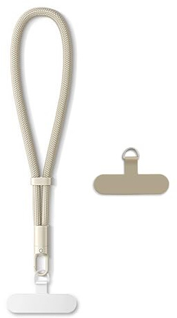 AOKSUNOVA Einstellbares Handyband Kurz Handykette Handgelenk Handschlaufe Handy Kurz Schlüsselband Lanyard Helles Kamel