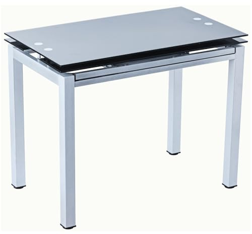 Noorsk Design Mesa Cocina Extensible - Mesa Cocina Negra Pequeña - Medidas 95x55/95x75 cm