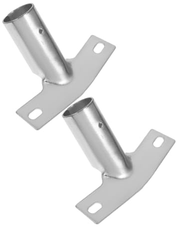 2pcs Silver Iron Broom Handle Bracket Replacement Mounting