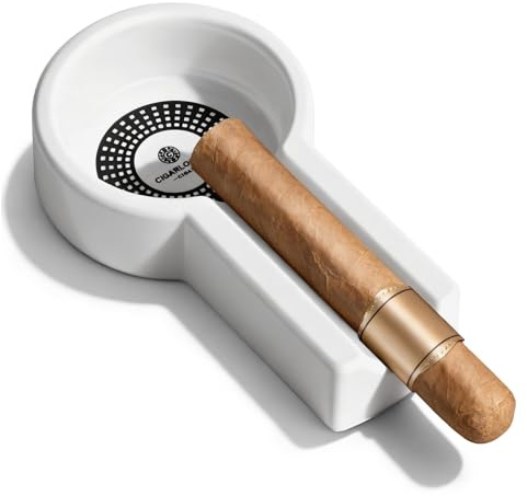 CLZOONG Cenicero para cigarros al aire libre, cenicero de ranura única, cenicero portátil para cigarros para el hogar, la terraza, los viajes (blanco)