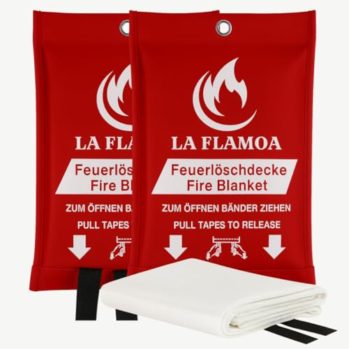 La Flamoa Löschdecke – Feuerlöschdecke, leuchtet im Dunkeln | Löschdecke Küche & Zuhause | Alternative zum Feuerlöscher & Feuerlöscher Auto | Fettbrand löschen, Feuerlöschspray Ersatz