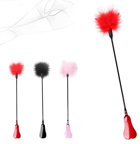 HTdangT Fouet Fouets SM Bondage BDSM Cuir Flogger Fessée À La Main Slapper Paddle Sexe Avec Plume Chatouilleur Plumes, Polyvalent for Le Jeu Et La Séduction Jouet Érotique Couples