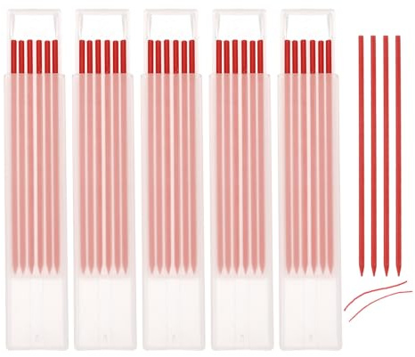 QUARKZMAN 30 Stück Bleistiftminen Tischler Bleistift Ersatzminen 2,8 mm Solide Tieflochmarker Minen Bleistiftminen Konstruktion Bleistift Ersatz für Zimmermannsbleistift（Rot）