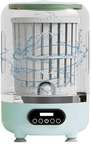 Mini Machine à Laver Portable 3l - Rechargeable Et Dotée Dun Panier Rotatif pour Maillots De Bain Et Chaussettes - Idéale pour Les Appartements, Les Résidences étudiantes, Les Hô Green
