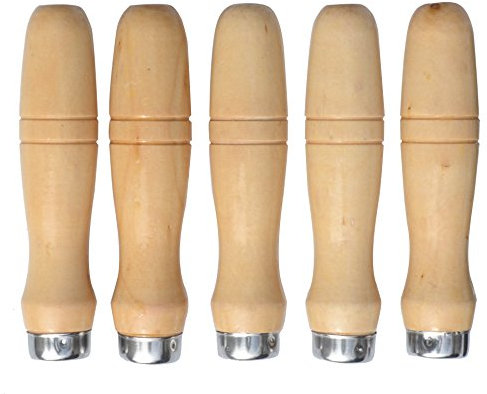 Holzfeile Griff mit starken Metallkragen für 351mm - 455mm Feilen, Raspeln oder Holzmeißel (5 Pack) (Groß)