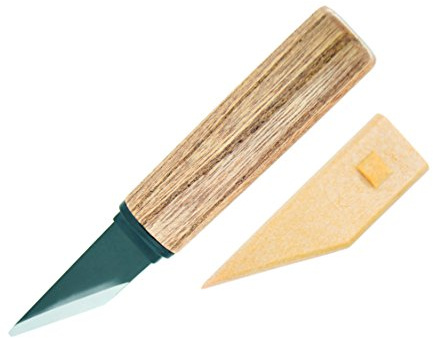 Product of Gifu Japan Kiridashi Craft Pocket Knife Japanese Steel Blade Wooden Handle with Sheath for Left-handed