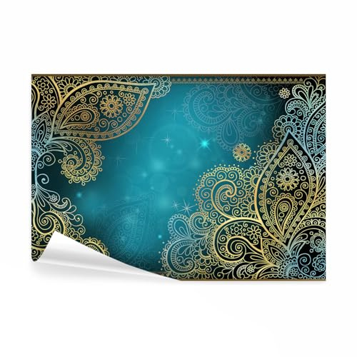 decomonkey Papier Peint Panoramique Baroque Moderne 300x210 cm | Décoration murale moderne, Tapisserie décorative pour chambre salon, Modèle baroque orienter les ornements fond vintage rétro
