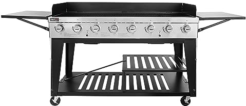 Royal Gourmet 8-Burner Gas Grill, 104,000 BTU Liquid Propane Grill, Independently Controlled Dual Systems, Outdoor Party or Backyard BBQ, Black