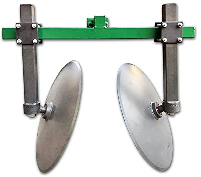 Imbriano Macchine Agricole Motocoltivatore Rincalzatore Singola Fila A Dischi, Regolazione Sulla Barra, Diametro Disco 40 Cm, Larghezza Totale Barra 60 Cm