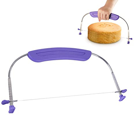 WAFJAMF Adjustable Cake Leveler Cutter for Leveling Tops, Suitable for 10 Inch Cake, Professional Cake Slicer with Stainless Steel Wire Cakes Baking Tool for Wedding Birthday Layer Cake