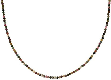 Turmalin Kette bunt - Edelstein Kette - Steinkette - Kugelkette 3.5mm - Edelstein wählbar (Turmalin bunt)