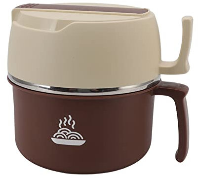 mumisuto Noodle Bowl with Lid, 2.3L Instant Noodle Bowl Stainless Steel Ramen Bowl Set, Ramen Bowl with Lid and Handle Microwave Heating Noodle Bowl for Home Kitchen Office College Dorm