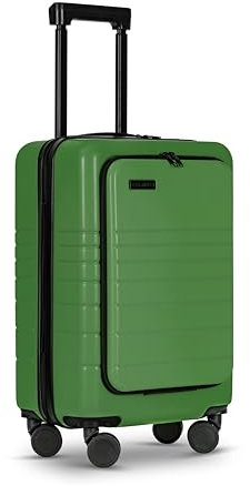 ETERNITIVE - Valigia Piccola | Valigia Rigida in ABS | Dimensioni: 54 x 34 x 21 cm 40L | Trolley Bagaglio a Mano con Lucchetto TSA | Ruote a 360° | Supporto per Cellulare e Bevande | Colore: Verde