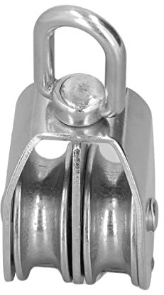M50 Doppelrad-Riemenscheibe, 50 Mm/2,0 Zoll Marine-Riemenscheibe, Doppelrolle, 400 Kg Belastbar, 304 Edelstahl, Robust, Für Yachten, Boote, Block- Und Tackle-Riemenscheibensystem