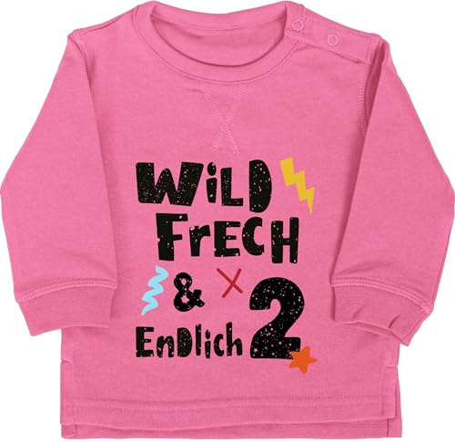 Shirtracer - Baby Pullover Jungen Mädchen - 2. Geburtstag - Wild frech und endlich 2 - Wunderbar Zwei Jahre