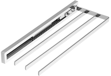SOTECH Handtuchauszug Style 3-armig Chrom 415 mm Auszugsweg 300 mm | Handtuchhalter für Seitenmontage an Waschtisch in Bad und Küche