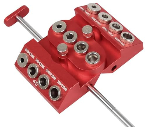 30 45 90 Degree Angle Drill Guide Jig Drill Block for Straight Angled Holes with Detachable Drill Positioning Bar Metal