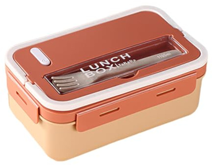 Katutude Bento Box con 2 compartimentos y cubiertos, fiambrera Bento Lunch Box para niños y adultos Lunch Box de plástico a prueba de fugas Lunch Box Lunch Box para trabajo escolar