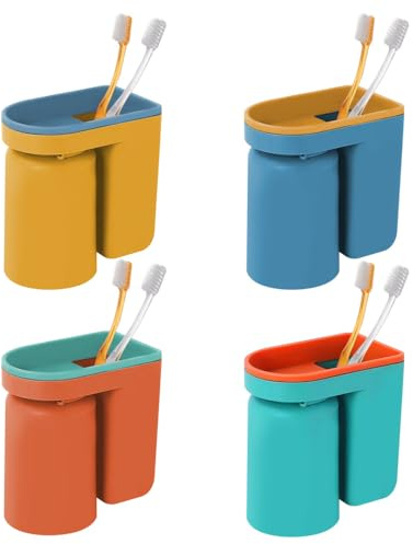 Porte-brosse à dents,Porte-brosse à dents autocollant mural avec tasse pour salle de bain