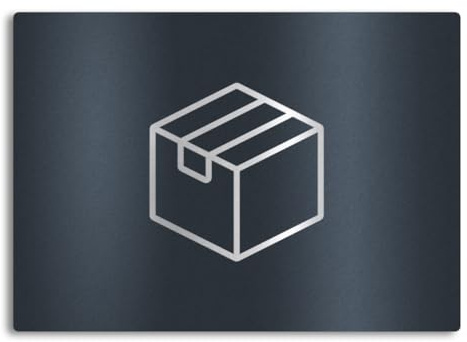 Metzler Edelstahlschild mit Paketsymbol für Paketboxen - Paketbox Kennzeichnung | Anthrazit RAL 7016 | 85 x 30 mm