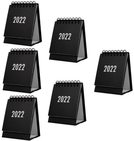VILLCASE 6stücke Mini Tischkalender Tragbarer Schreibtischkalender Für Büro Und Zuhause Mit Schlichtem Design Für Planung Von Terminen Und Notizen